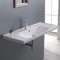 Rectangular White Ceramic Wall Mounted or Drop In Bathroom Sink